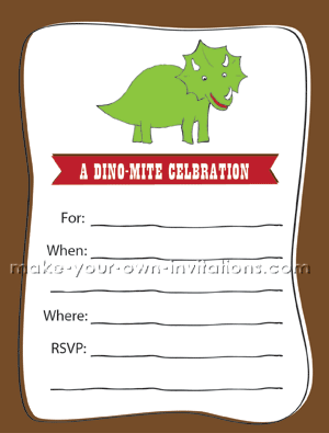 FF Make Your Own Invitations Dinosaur
