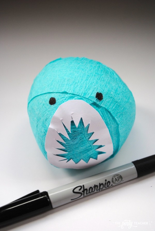 Shark Party Favor Surprise Balls by The Party Teacher - add eyes