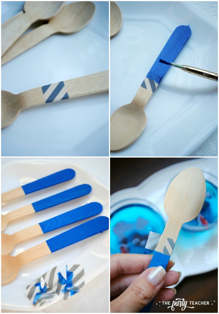 Shark party fork decorating tutorial by The Party Teacher