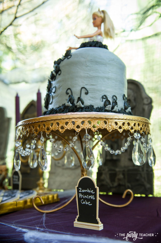 Zombie Princess Party by The Party Teacher - Barbie princess cake