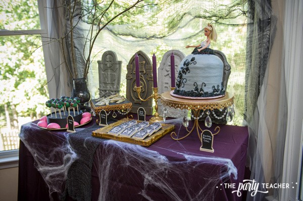 Zombie Princess Party by The Party Teacher - dessert table