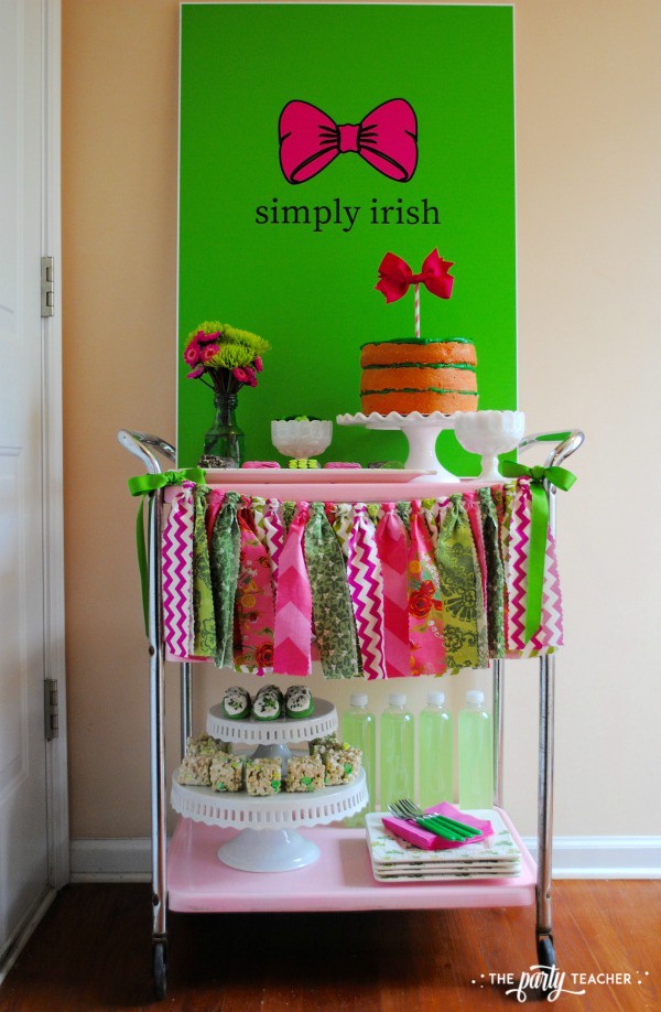 Simply Irish St Patricks Day Party by The Party Teacher - full bar cart 2
