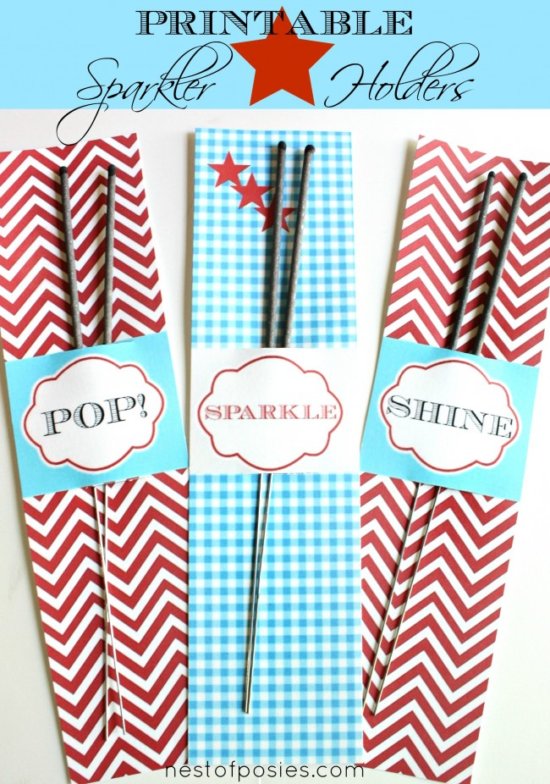 4th of July free sparkler holders by Nest of Posies
