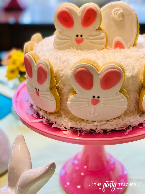Pastel Easter Children's Table by The Party Teacher - bunny cake