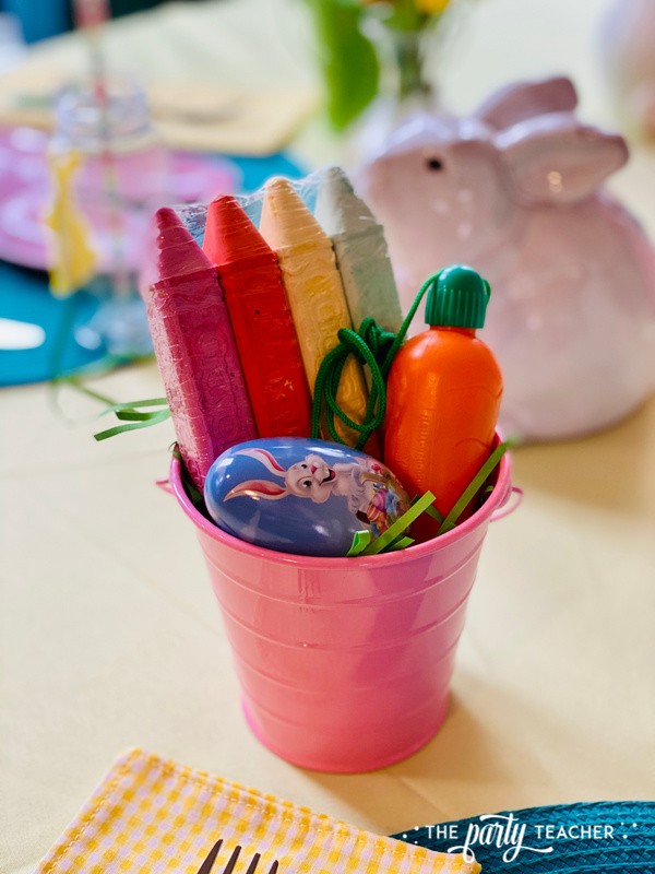 Pastel Easter Children's Table by The Party Teacher - mini pink basket