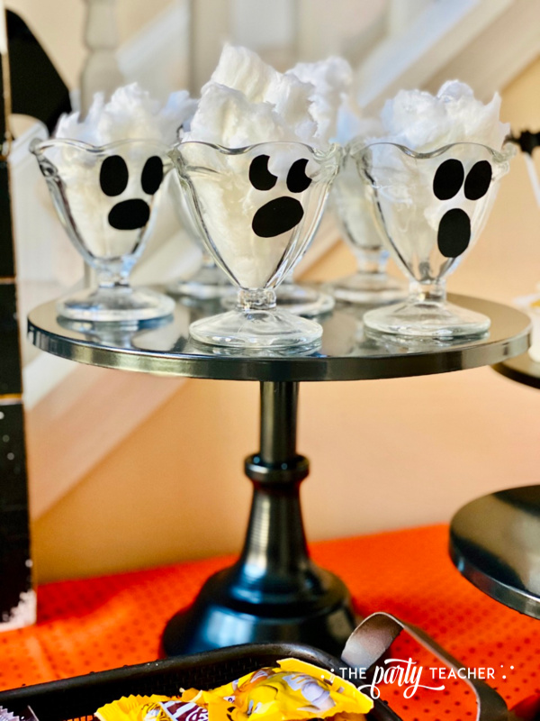 Halloween candy table by The Party Teacher - ghost cotton candy-22
