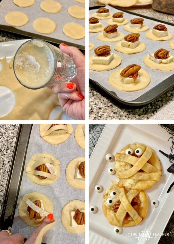 Halloween appetizer recipe collage by The Party Teacher