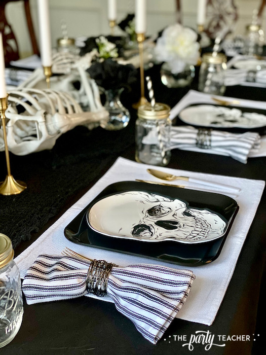 Halloween Skeleton Tablescape by The Party Teacher - 17