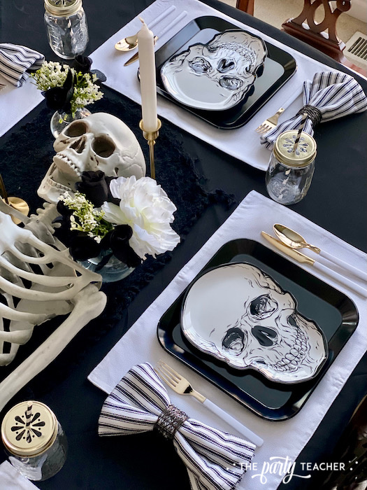 Halloween Skeleton Tablescape by The Party Teacher - 27
