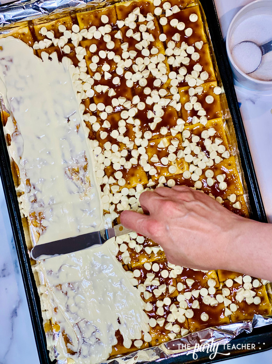 4th of July Saltine Cracker Toffee Recipe by The Party Teacher - 4
