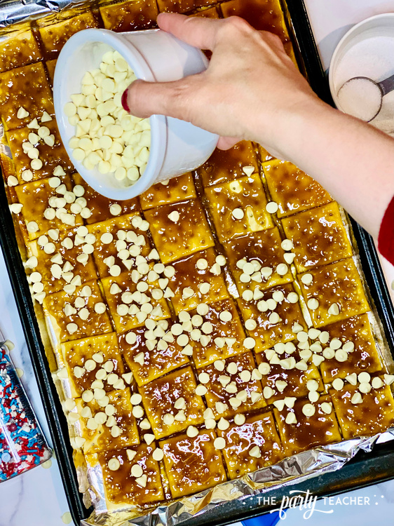 4th of July Saltine Cracker Toffee Recipe by The Party Teacher - 5