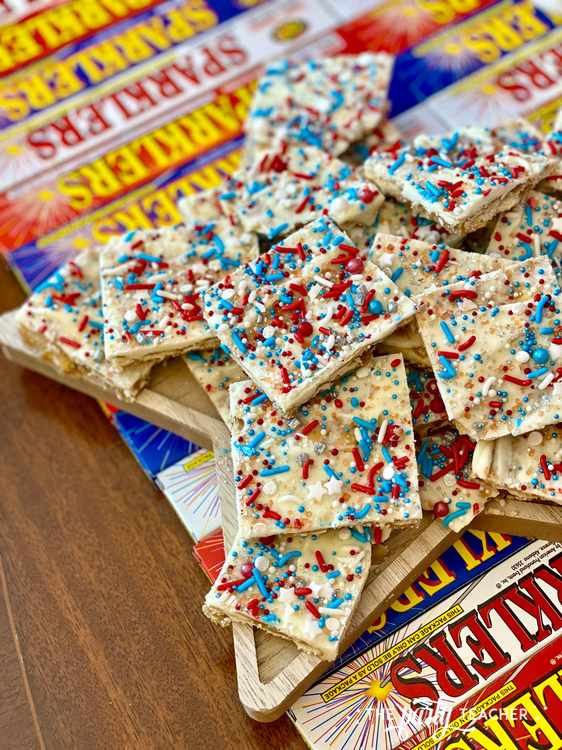 4th of July Saltine Cracker Toffee Recipe by The Party Teacher - 8