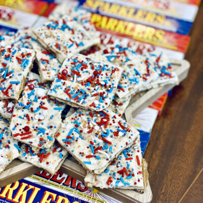 Quick & Easy 4th of July Saltine Cracker Toffee Recipe (With Sprinkles!)