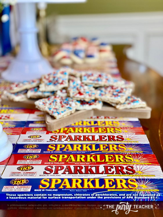 Stars & Stripes 4th of July Party by The Party Teacher-sparkler table runner - 1