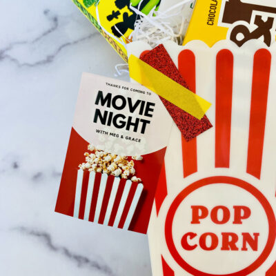 Easy Movie Night Party Favor + Free thank You Tag Template
